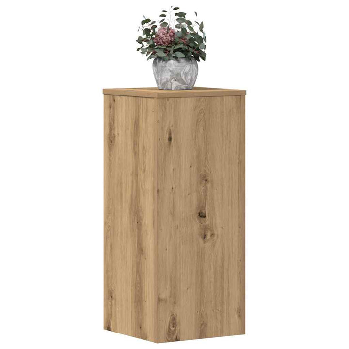 plantestativer 2 stk. 30x30x70 cm konstrueret træ egetræsfarvet