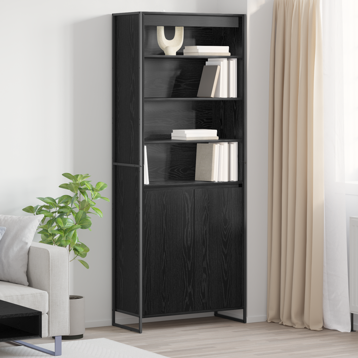 Høje Skabe Sort eg 79 x 36 x 200 cm Konstrueret træ