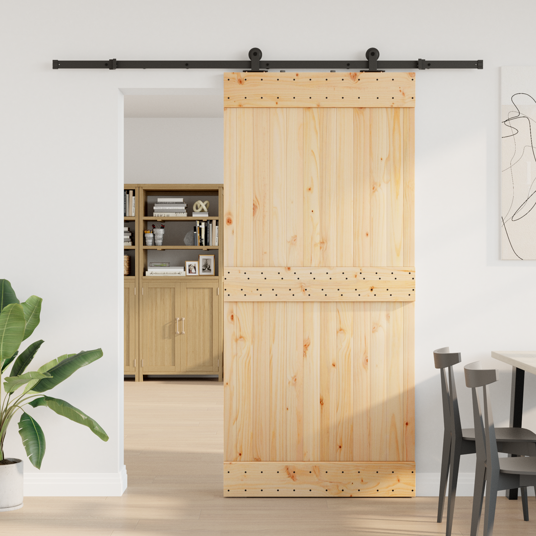 Skydedør NARVIK Naturfarvet og sort 95 x 210 cm (213,5 cm)