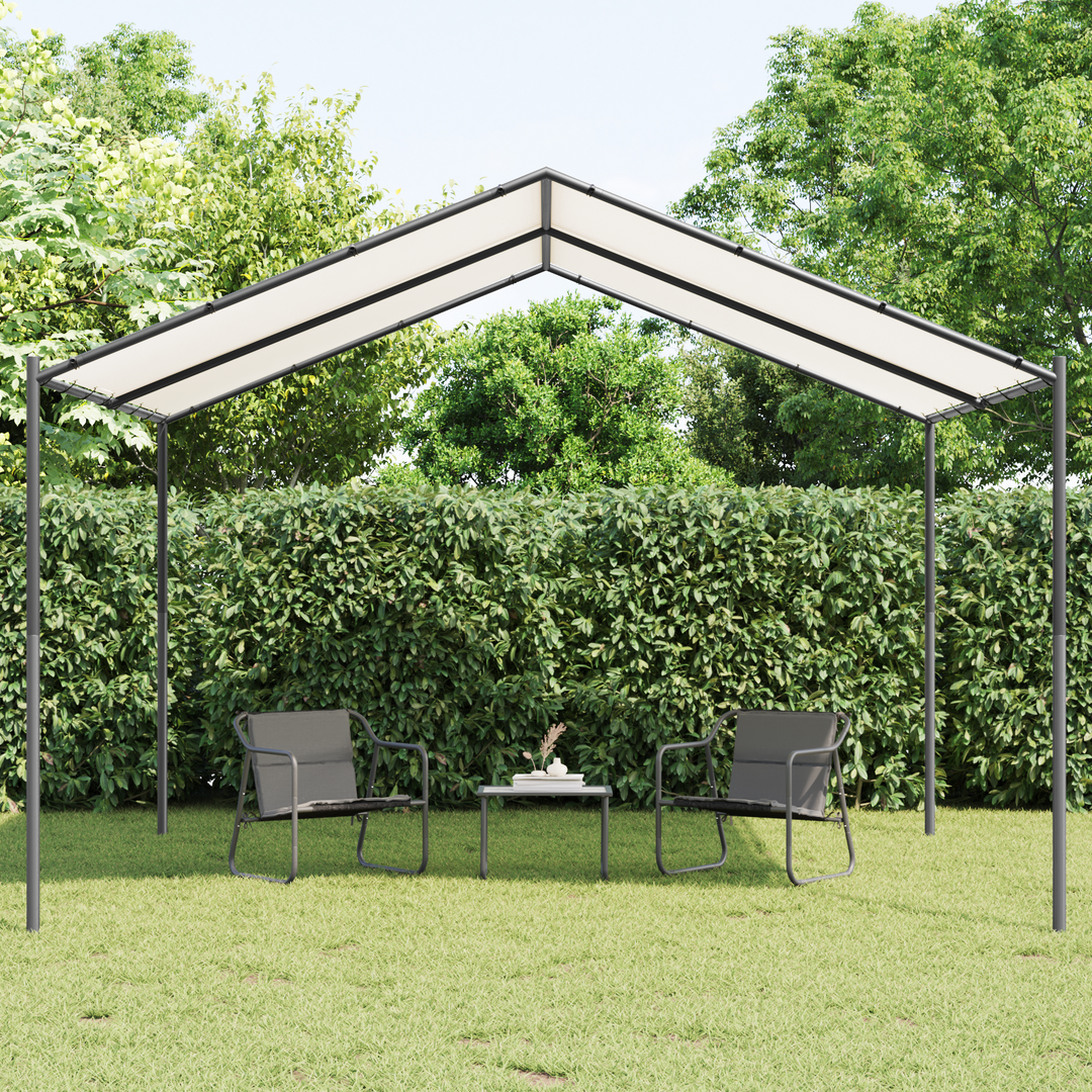 Pavillon 4 x 4 x 2,6 m Hvid Stål og Polyester 180 gsm