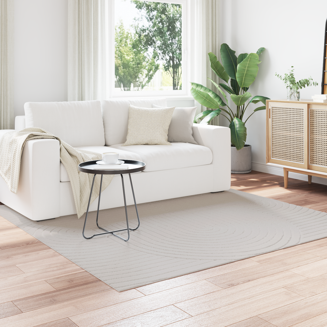 Områdetæpper Firkantet PALMERAS Creme 120 x 120 cm Polyester