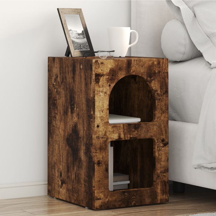 Sengebord ELST Røget eg 29,5 x 33,5 x 50 cm Konstrueret træ