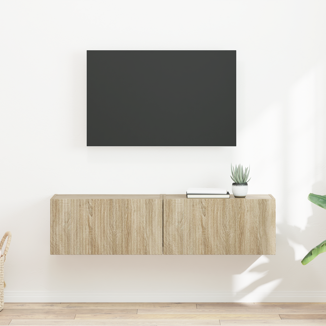 TV vægskab 2 pcs Sonoma 60 x 31 x 29,5 cm Konstrueret træ