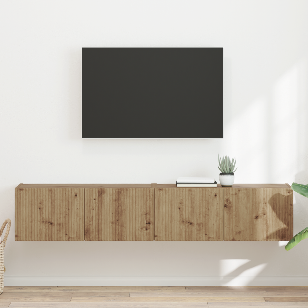 TV vægskab 2 pcs Artisan eg 78,5 x 31 x 29,5 cm Konstrueret træ