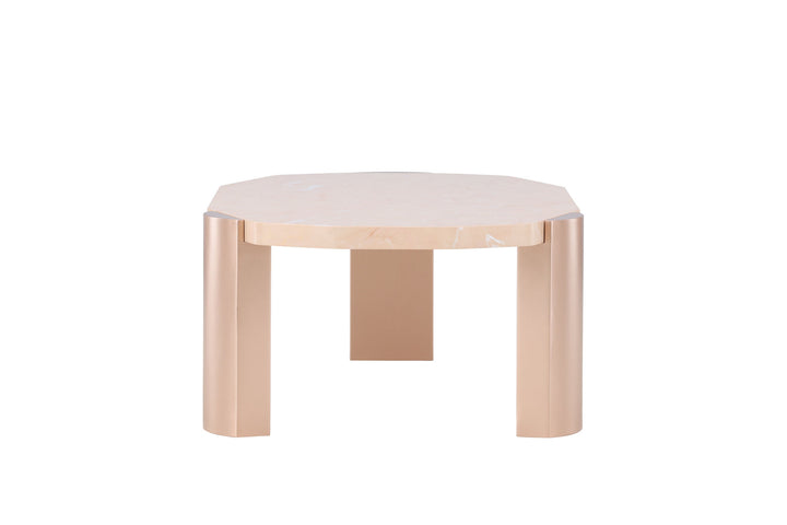 Venture Home Kres Sofa Table 125x70,5x40 cm - Gold/ Pink/ Marblelook