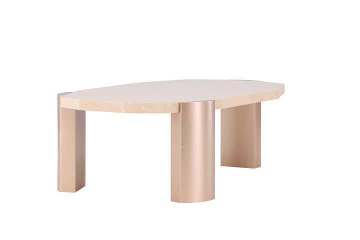 Venture Home Kres Sofa Table 125x70,5x40 cm - Gold/ Pink/ Marblelook