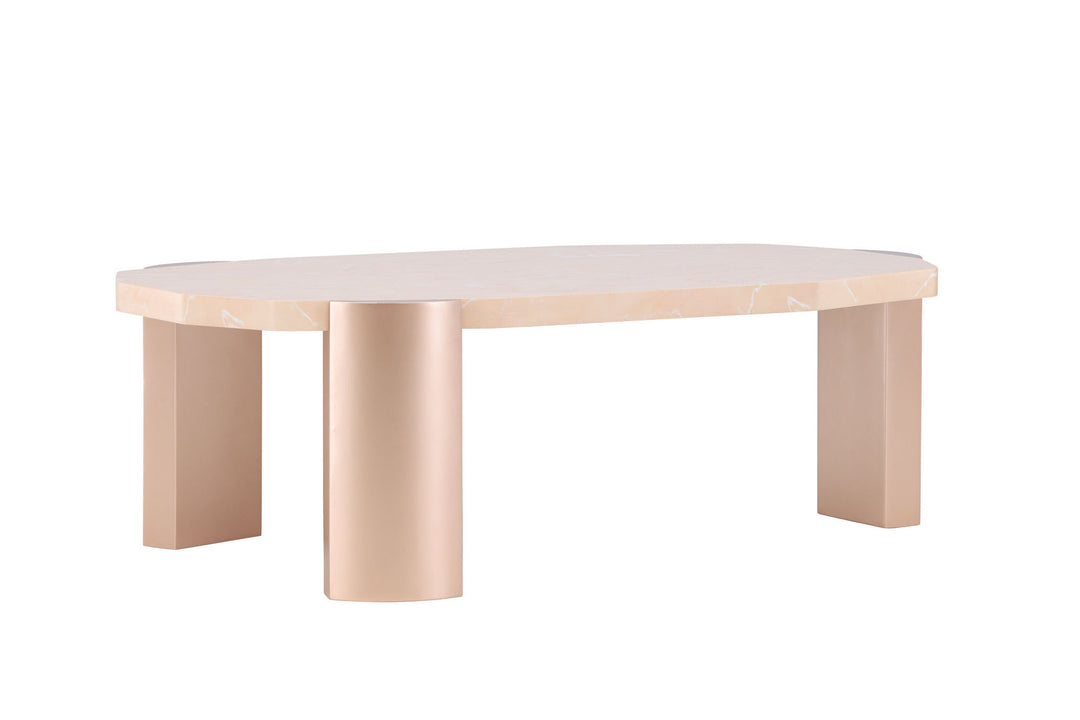 Venture Home Kres Sofa Table 125x70,5x40 cm - Gold/ Pink/ Marblelook