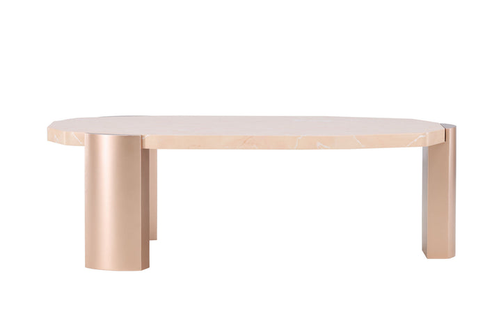 Venture Home Kres Sofa Table 125x70,5x40 cm - Gold/ Pink/ Marblelook