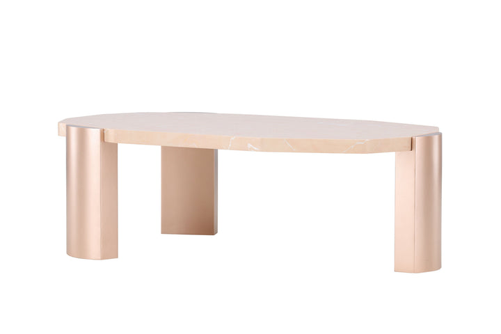 Venture Home Kres Sofa Table 125x70,5x40 cm - Gold/ Pink/ Marblelook
