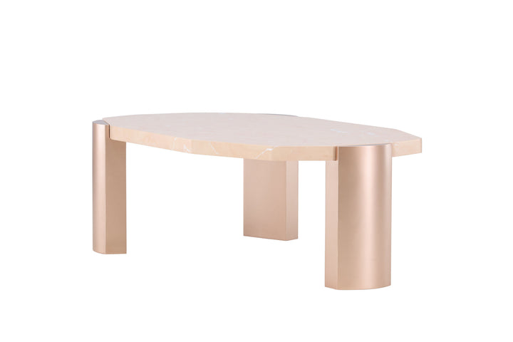 Venture Home Kres Sofa Table 125x70,5x40 cm - Gold/ Pink/ Marblelook