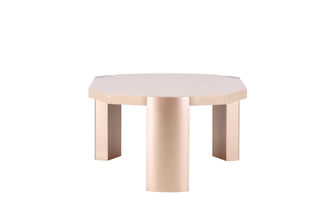 Venture Home Kres Sofa Table 125x70,5x40 cm - Gold/ Pink/ Marblelook