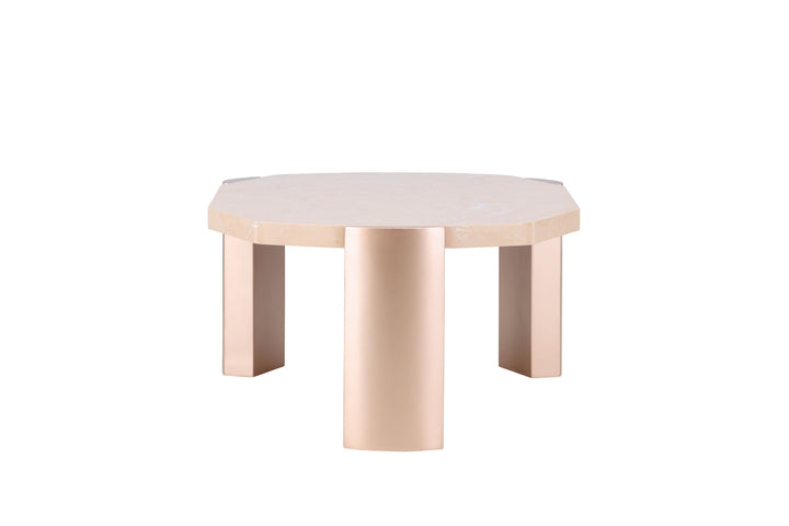 Venture Home Kres Sofa Table 125x70,5x40 cm - Gold/ Pink/ Marblelook
