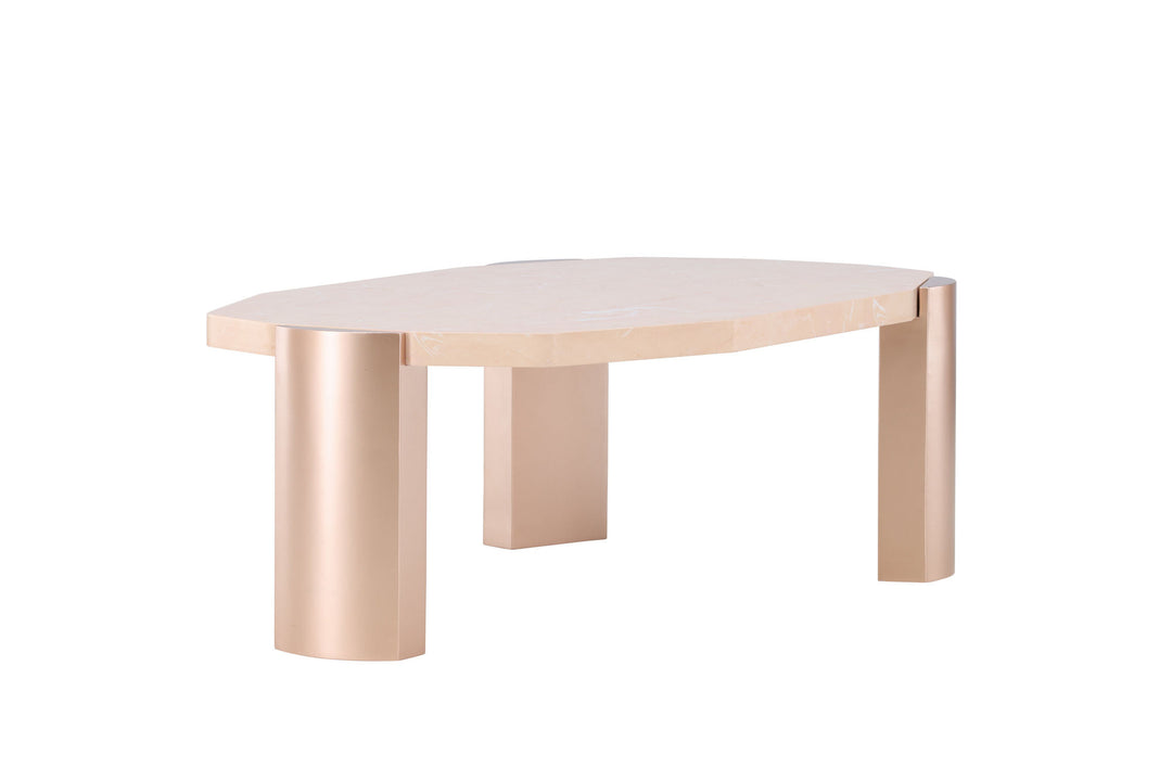 Venture Home Kres Sofa Table 125x70,5x40 cm - Gold/ Pink/ Marblelook