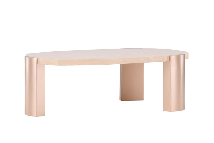 Venture Home Kres Sofa Table 125x70,5x40 cm - Gold/ Pink/ Marblelook