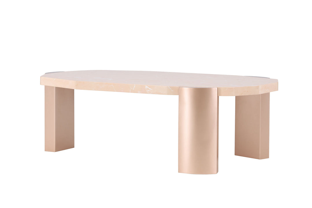 Venture Home Kres Sofa Table 125x70,5x40 cm - Gold/ Pink/ Marblelook