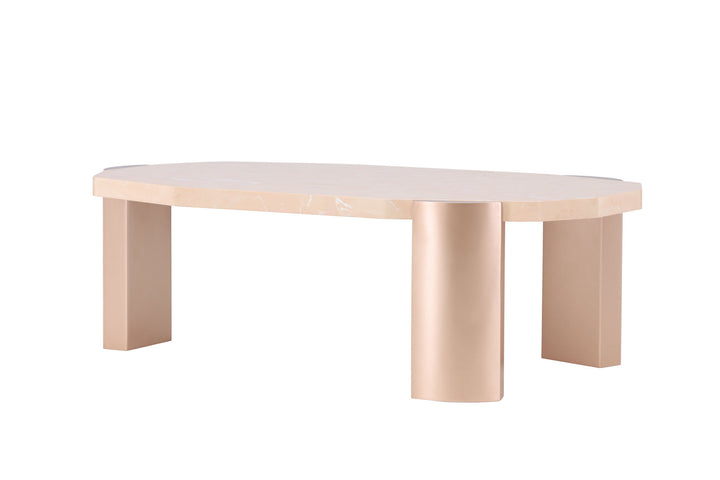 Venture Home Kres Sofa Table 125x70,5x40 cm - Gold/ Pink/ Marblelook