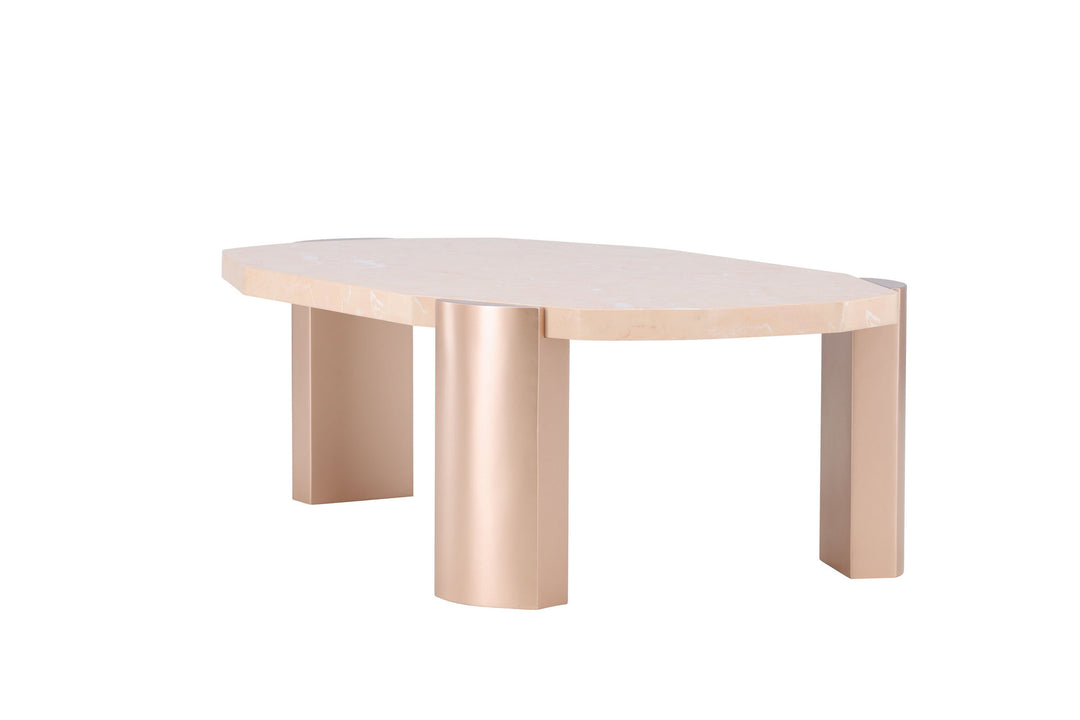 Venture Home Kres Sofa Table 125x70,5x40 cm - Gold/ Pink/ Marblelook