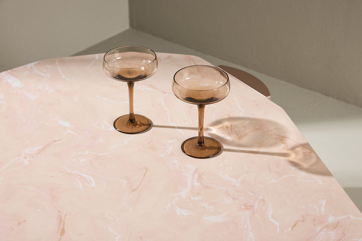 Venture Home Kres Sofa Table 125x70,5x40 cm - Gold/ Pink/ Marblelook