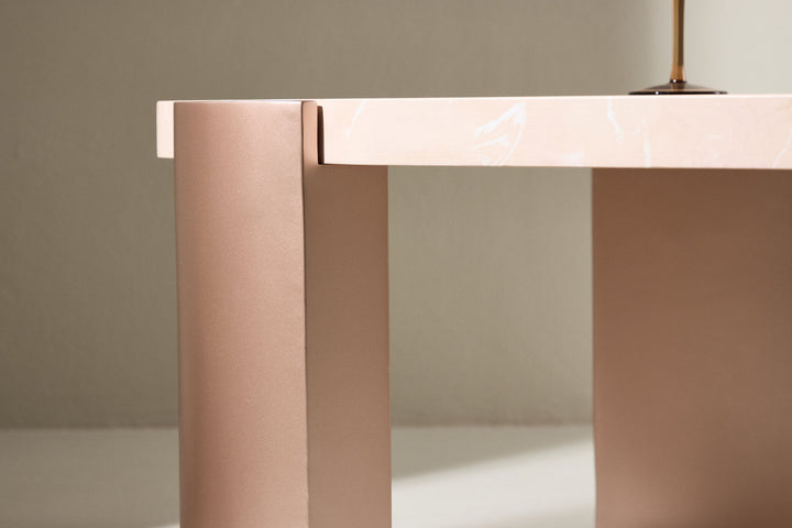 Venture Home Kres Sofa Table 125x70,5x40 cm - Gold/ Pink/ Marblelook