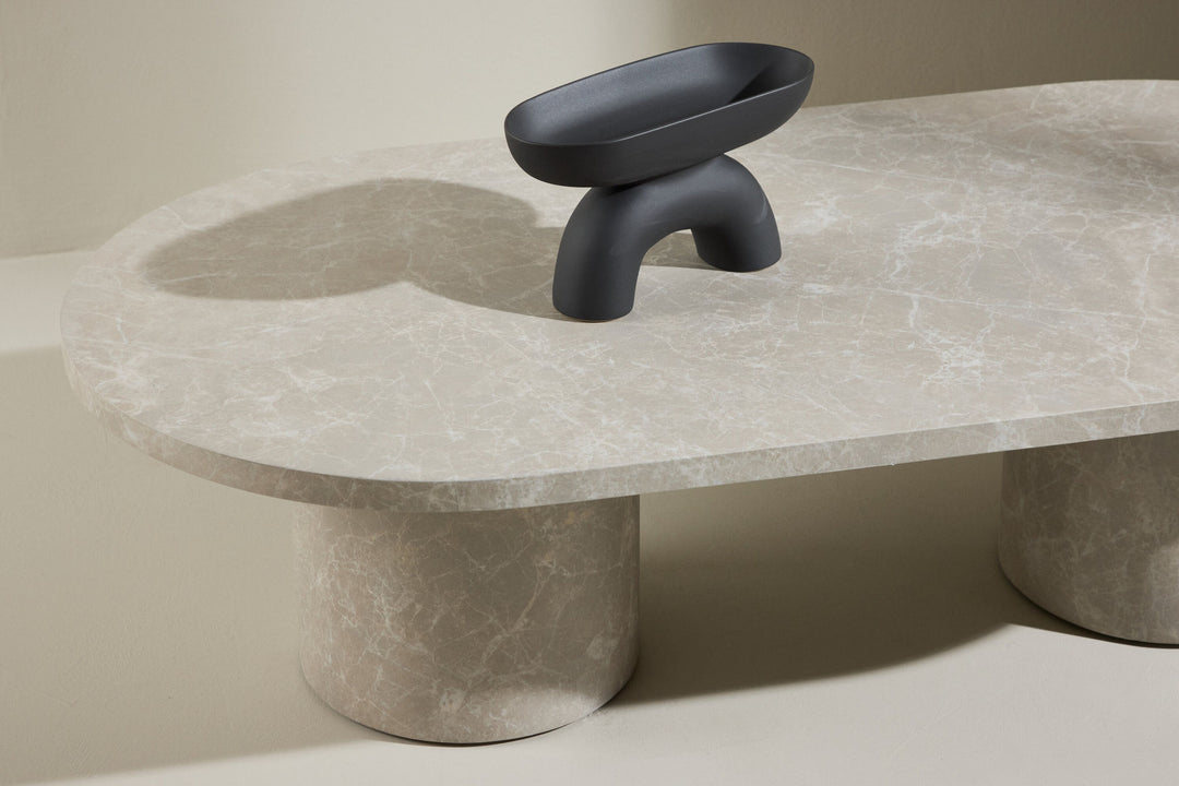Venture Home Narvik Sofa Table 32x120x60 cm - Beige Marblelook