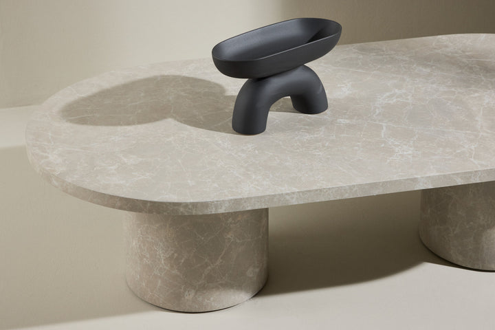 Venture Home Narvik Sofa Table 32x120x60 cm - Beige Marblelook