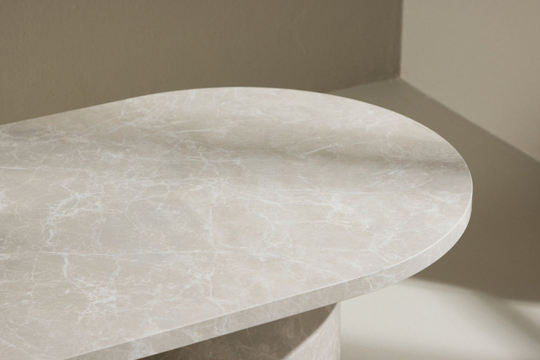 Venture Home Narvik Sofa Table 32x120x60 cm - Beige Marblelook