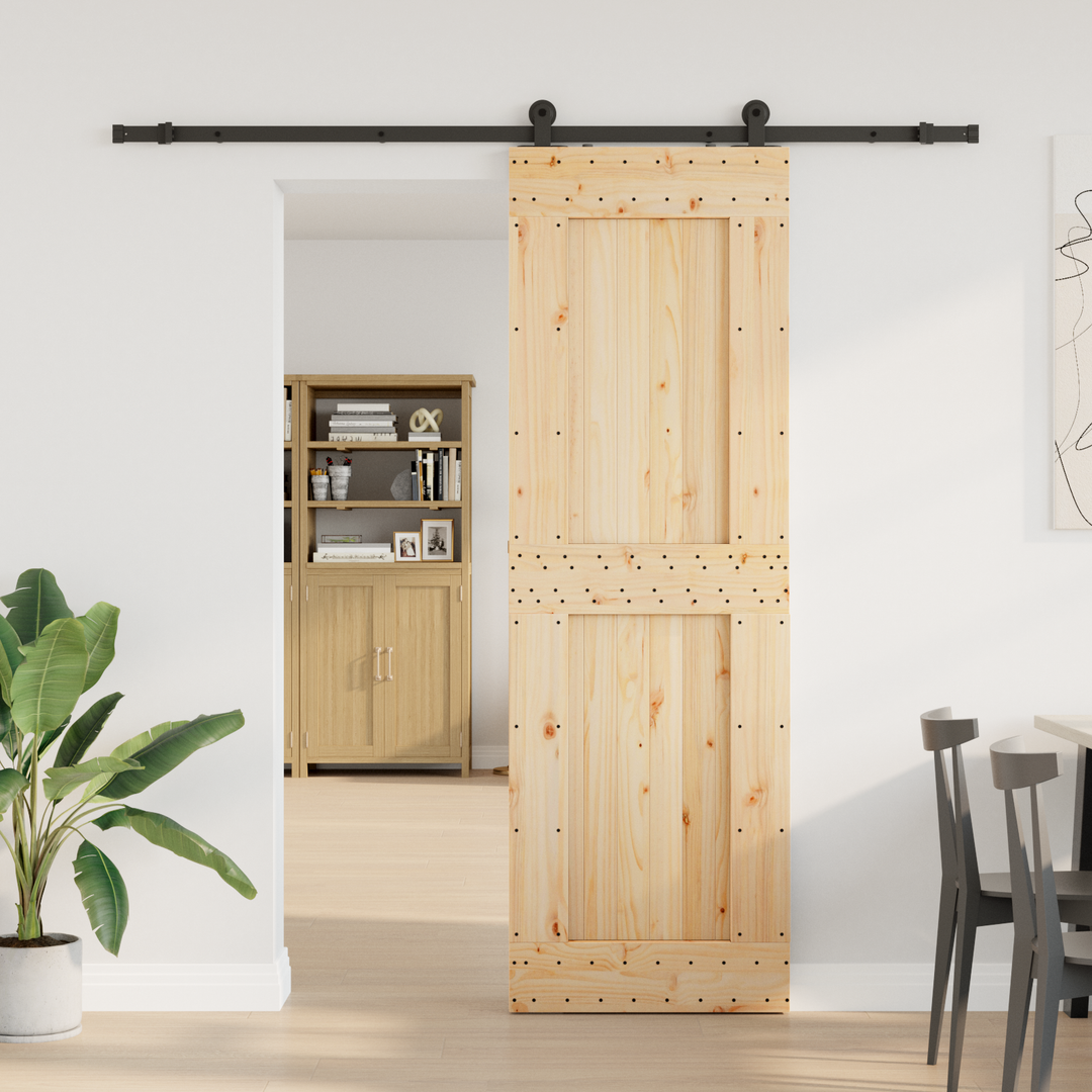 Skydedør NARVIK Naturfarvet og sort 70 x 210 cm (213,5 cm)