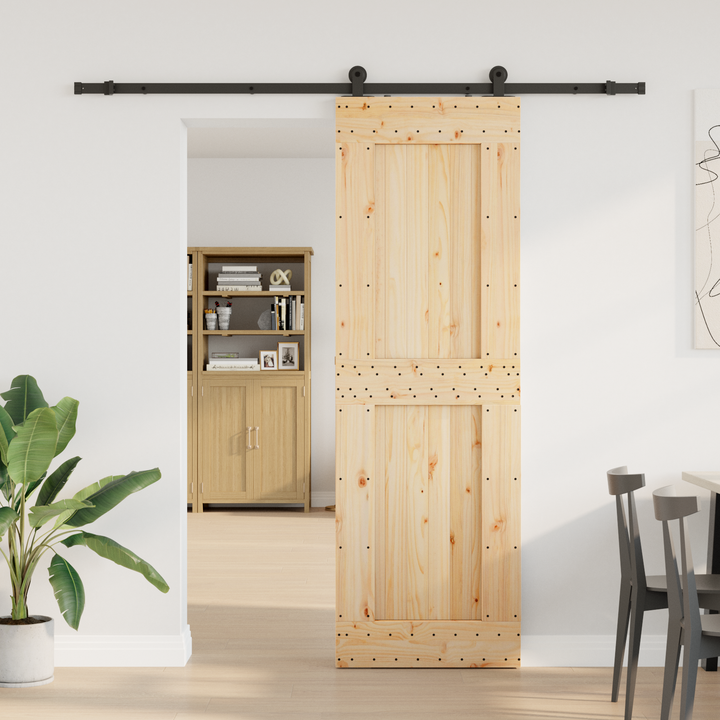 Skydedør NARVIK Naturfarvet og sort 70 x 210 cm (213,5 cm)
