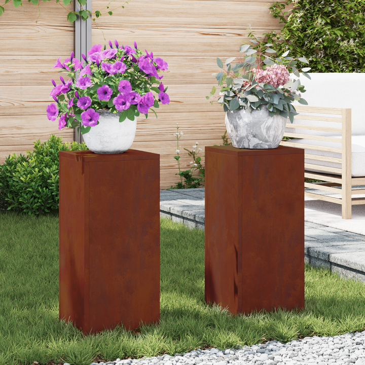 Planteholder 2 pcs Rusten 24 x 24 x 55 cm Cortenstål