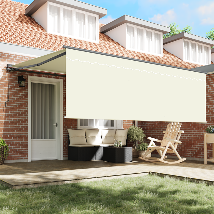 Utrækkelig Markise Creme 400 × 300 cm Polyester og Aluminium