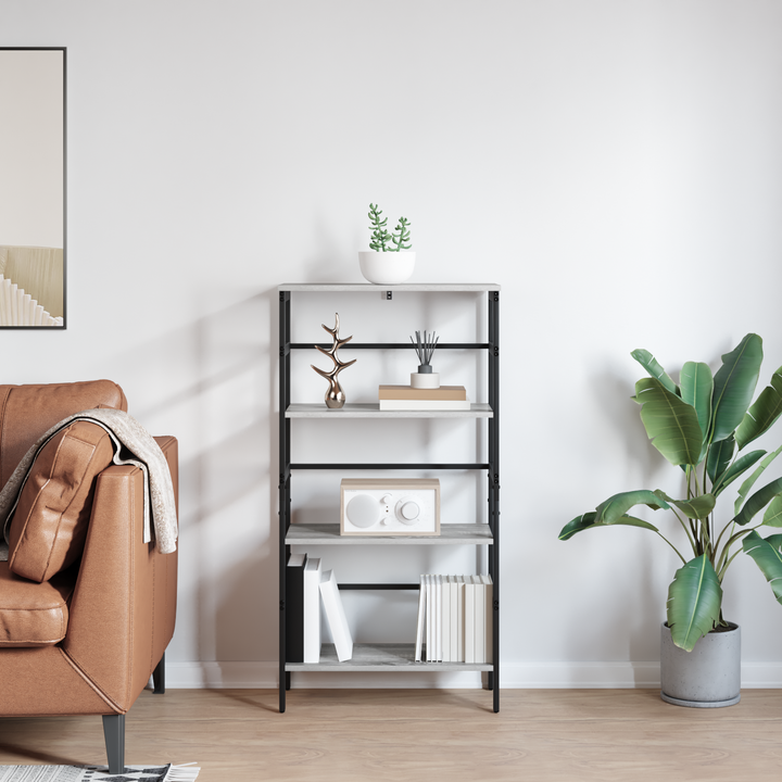 Bogreol Grå Sonoma 60 x 29,5 x 115 cm Konstrueret træ