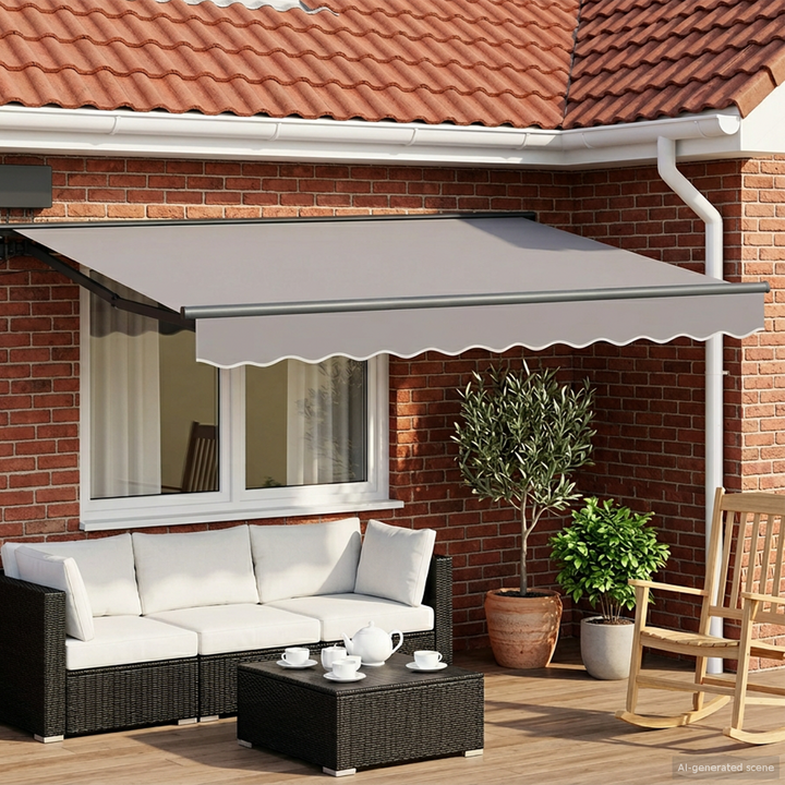 Manuel markise-ramme med LED-lys Antracit 3,5 x 2 m Aluminium