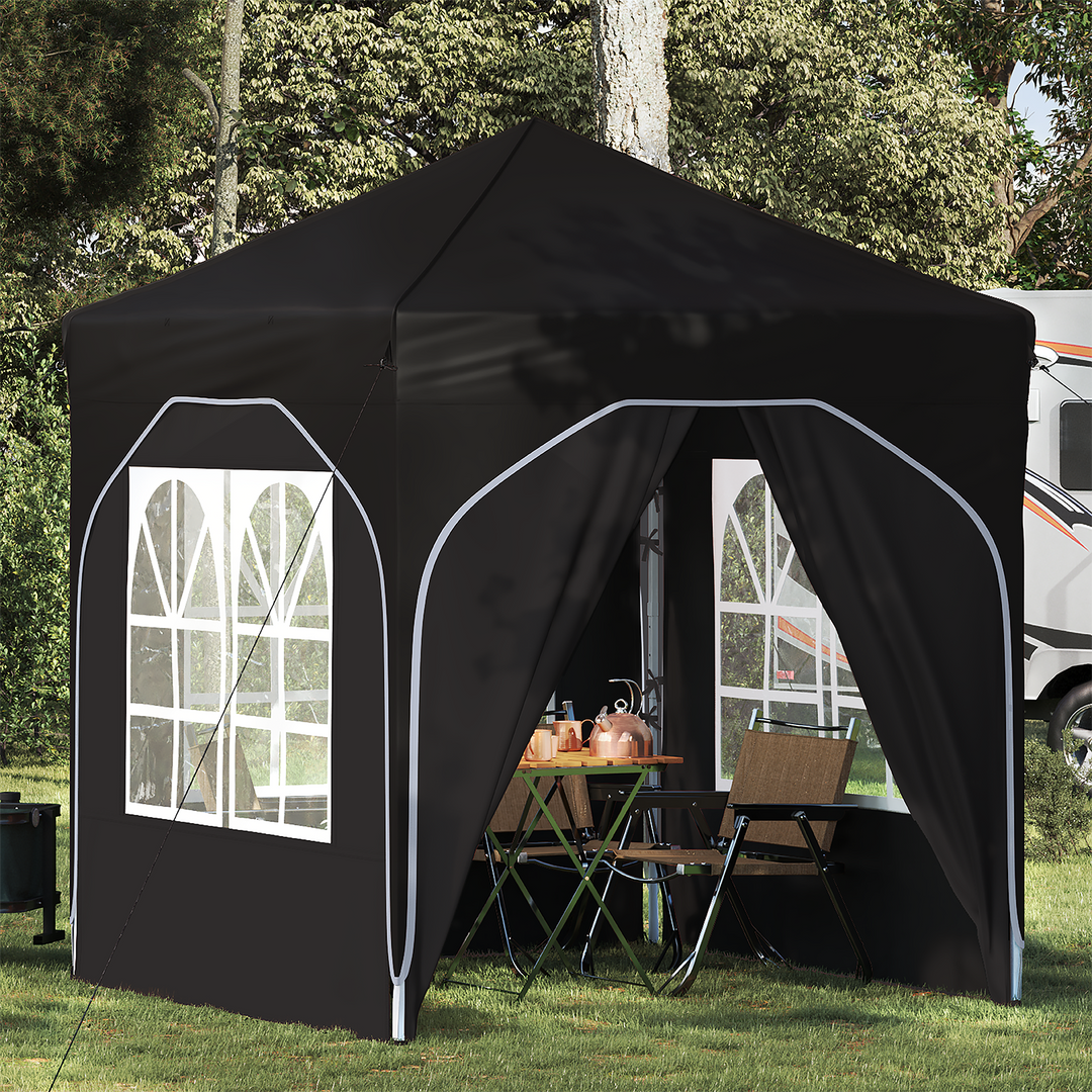 Pop-up Festtelt 192 x 192 x 245 cm Sort