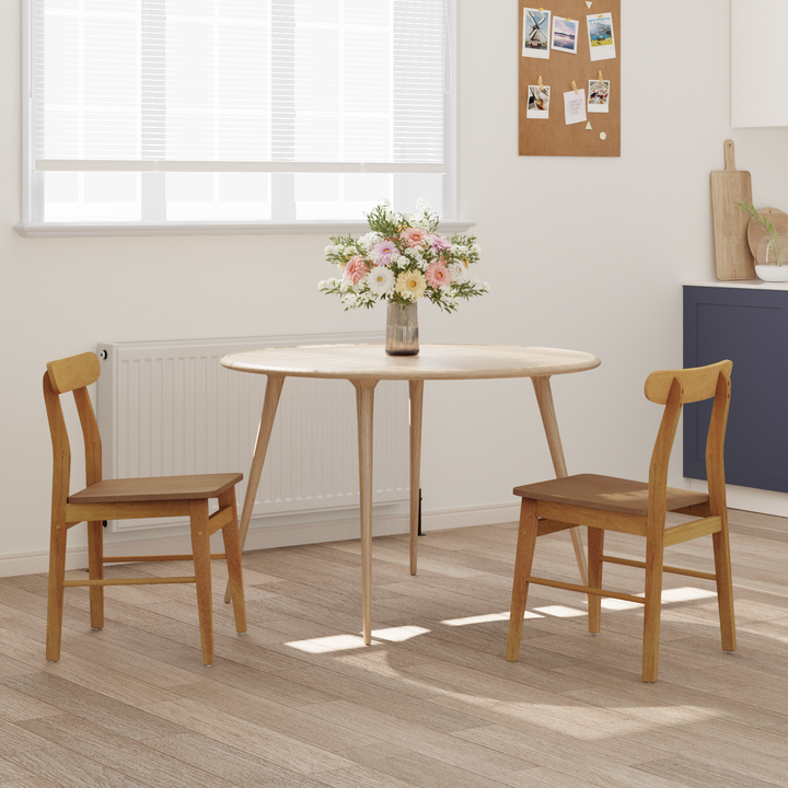 Spisestuestol 2 pcs Naturfarvet 43 x 44,5 x 77 cm