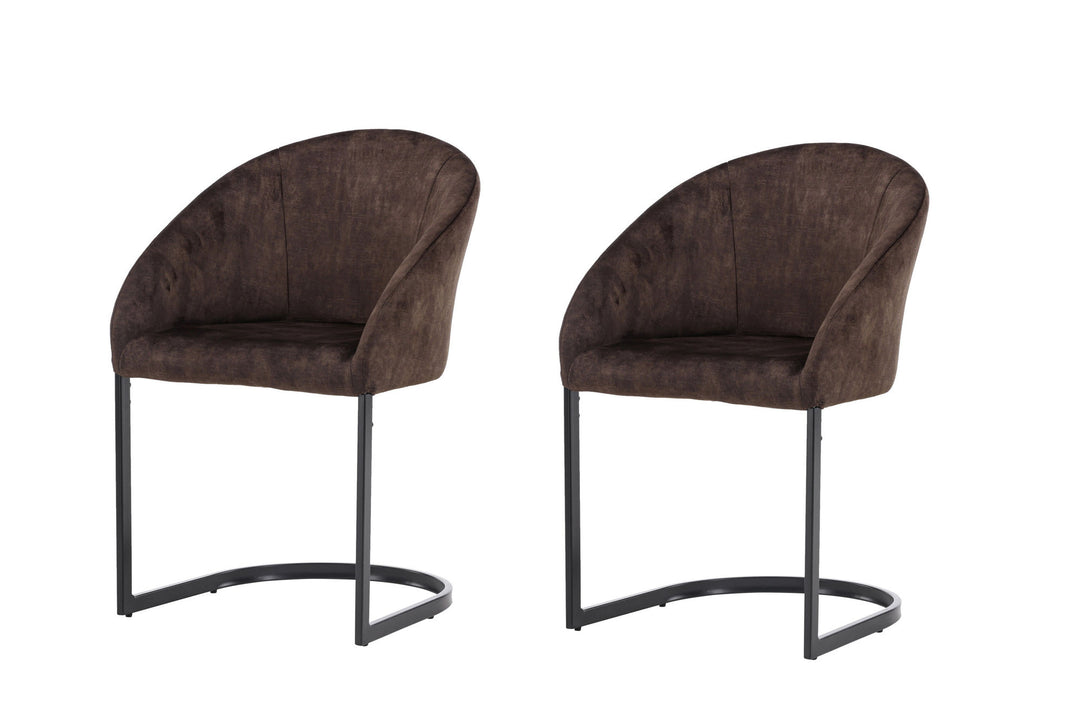 Venture Home Evening Dining Chair 2-pack - Matte brown / Brown Fabric