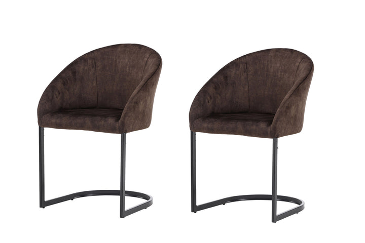 Venture Home Evening Dining Chair 2-pack - Matte brown / Brown Fabric