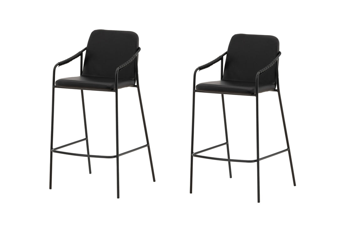 Venture Home Tvist Bar Chair 2-pack - Black / Black PU