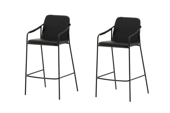 Venture Home Tvist Bar Chair 2-pack - Black / Black PU