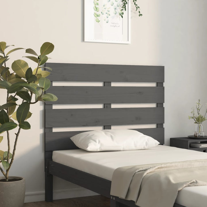 sengegærde 100x3x80 cm massivt fyrretræ grå