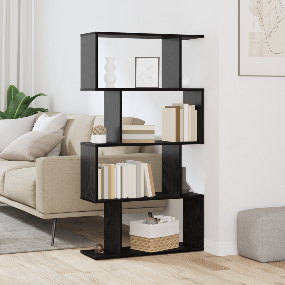 Bogskab Sort eg 70 x 24 x 129 cm Konstrueret træ