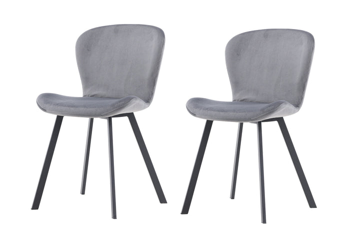 Venture Home Lilja Dining Chair 2-pack - Black / Dark grey Fabric
