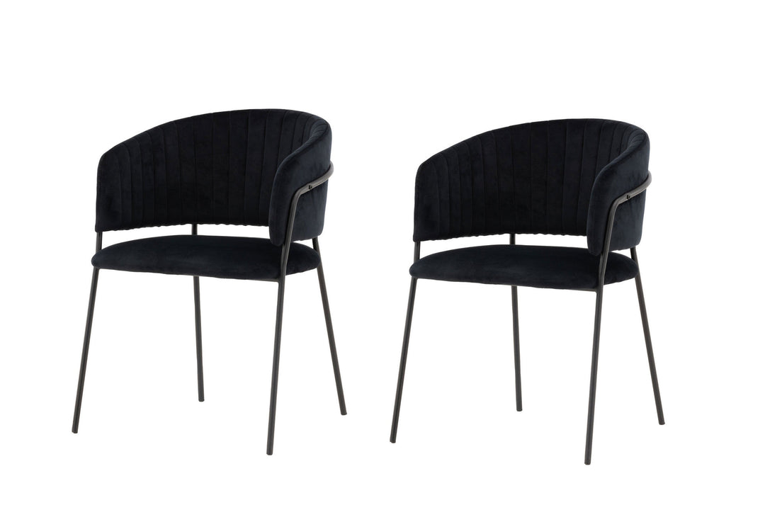 Venture Home Selma Dining Chair 2-pack - Black / Black Velvet
