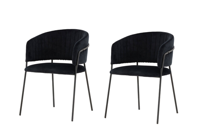 Venture Home Selma Dining Chair 2-pack - Black / Black Velvet