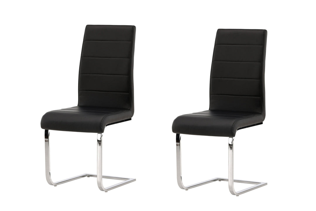 Venture Home Tempo Dining Chair 2-pack - Chromed leg / Black PU