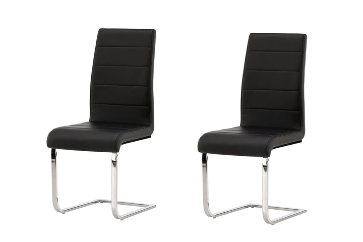 Venture Home Tempo Dining Chair 2-pack - Chromed leg / Black PU