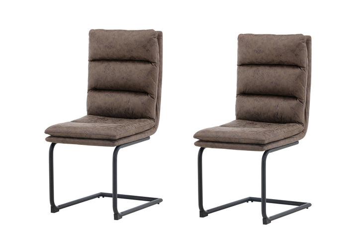Venture Home Zizo Dining Chair 2-pack - Black / Brown Microfiber Fabric