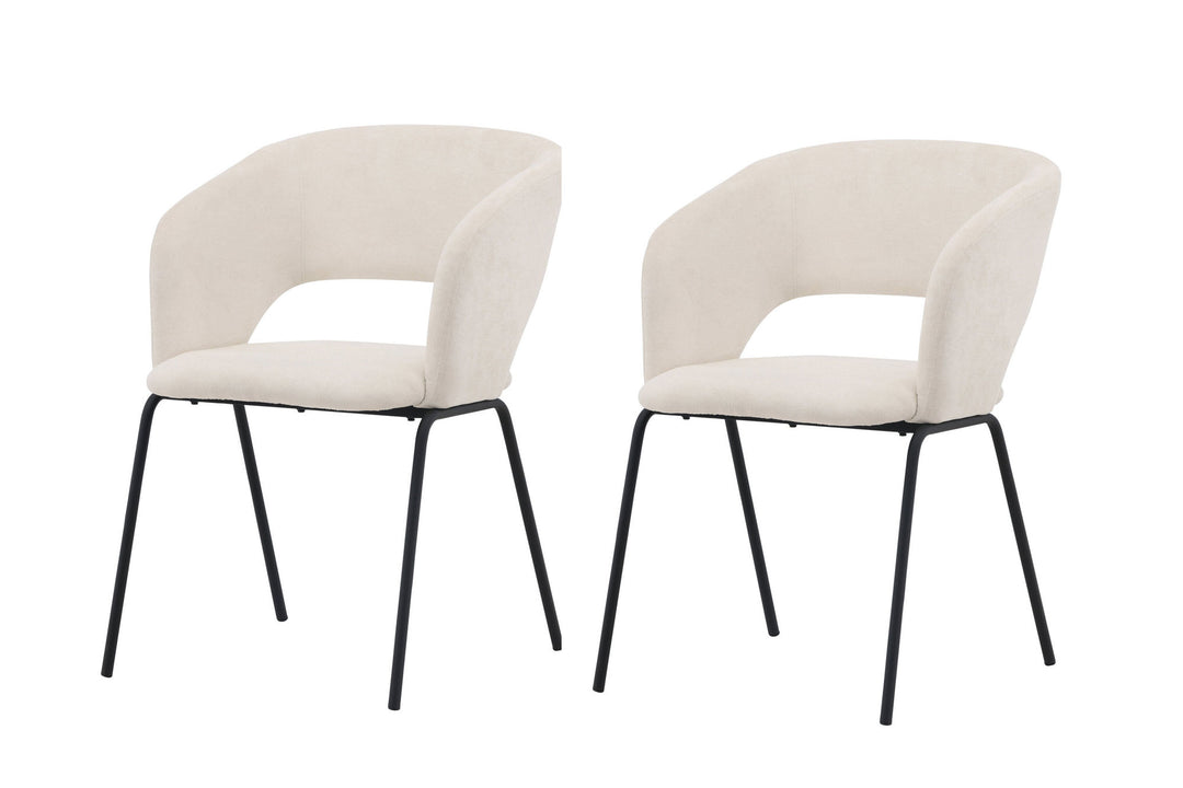 Venture Home Day Dining Chair 2-pack - Matte black / White Linen