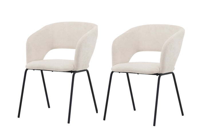 Venture Home Day Dining Chair 2-pack - Matte black / White Linen