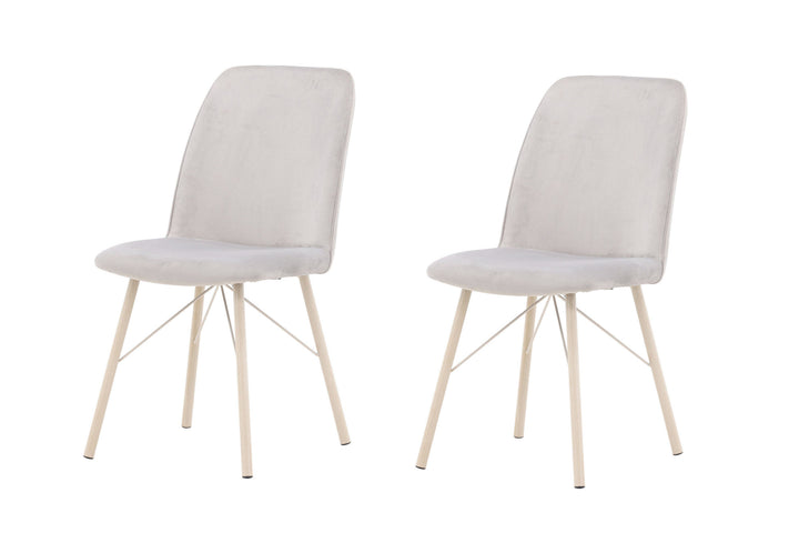 Venture Home Everyday Dining Chair 2-pack - White Wash / Light grey Velvet