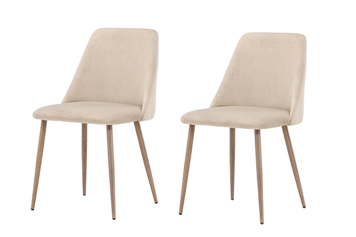 Venture Home Night Dining Chair 2-pack - Dark walnut / Mocca / Brown Fabric
